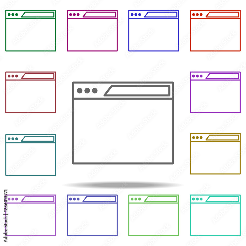 browser icon. Elements of online and web filled in multi color style icons. Simple icon for websites, web design, mobile app, info graphics