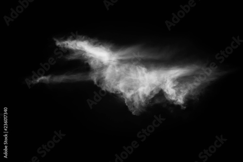 White cloud isolated on neutral black background. Resource for designers.