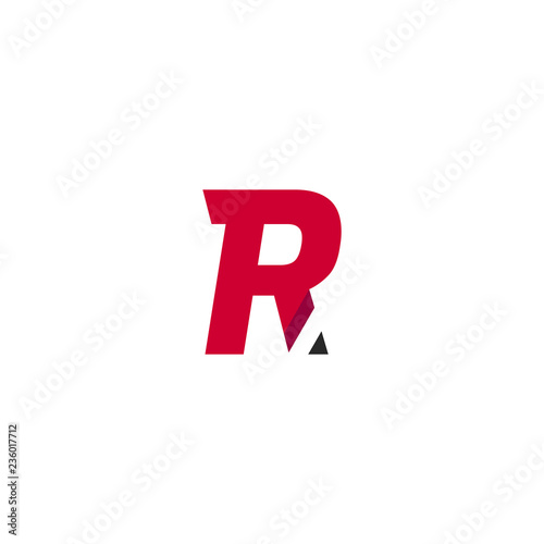 Letter R modern sans serif logo icon symbol initial for racing or technology