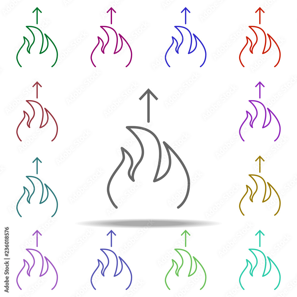 Fototapeta premium fire increase icon. Elements of arrow and object in multi color style icons. Simple icon for websites, web design, mobile app, info graphics