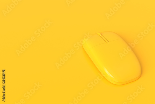 Mouse yellow color Minimal concept.