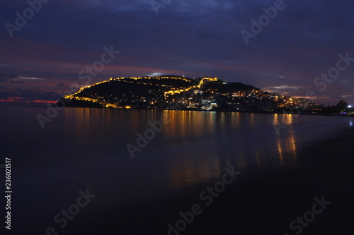 Alanya Night Castle Red tower