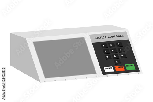Electronic machine Brazilian voting urn illustration