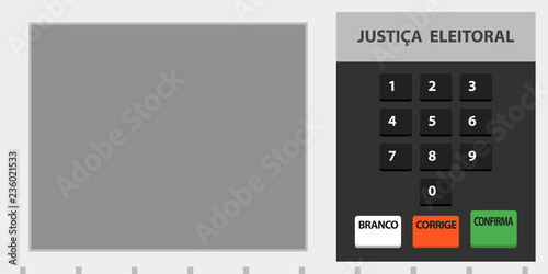 Electronic machine Brazilian voting urn illustration