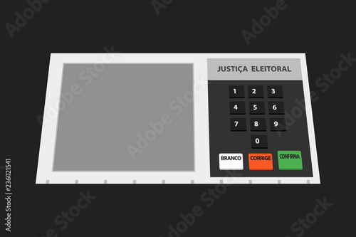 Electronic machine Brazilian voting urn illustration
