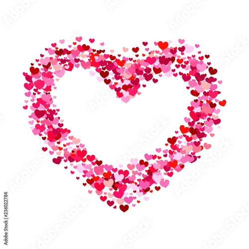 Valentines red heart shape with small hearts.