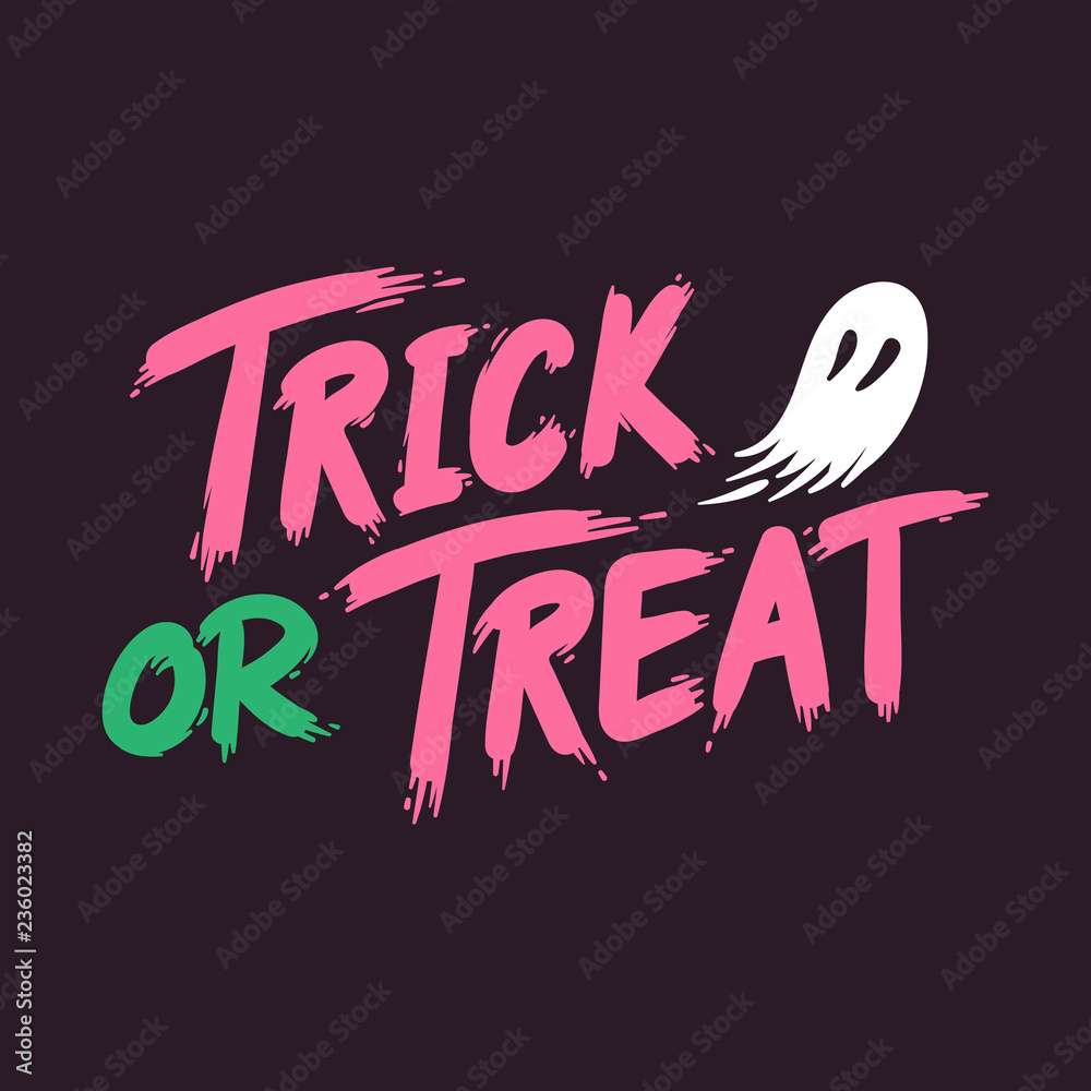 Fotografie Trick or treat Halloween typography vector