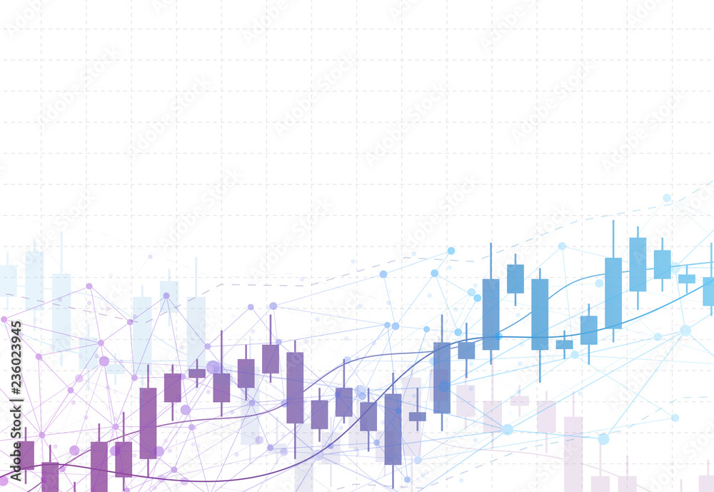 Business candle stick graph chart of stock market investment trading on background design. Bullish point, Trend of graph. Vector illustration Business candle stick graph chart of stock market investment trading on background design. Bullish point, Trend of graph. Vector illustration