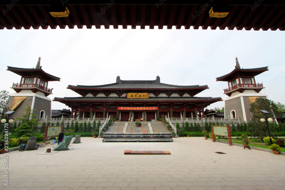 Fototapeta premium Buddhism building scenery in Xingguo temple, Tangshan city, hebei province, China.