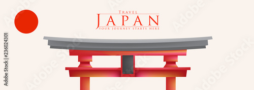 Vacation Travel to Japan landmark and food, vector illustration. ​