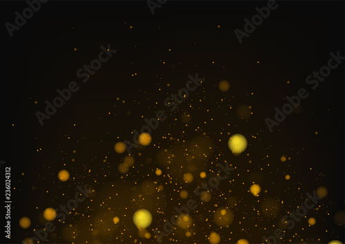 Gold abstract bokeh background. Vector illustration