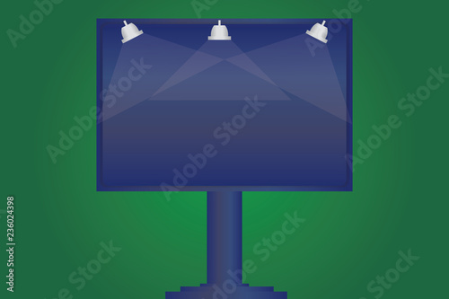 Business Empty template for Layout for invitation greeting card promotion poster voucher. Blank Lamp Lighted Color Signage Outdoor Ads Vector Mounted on One Leg