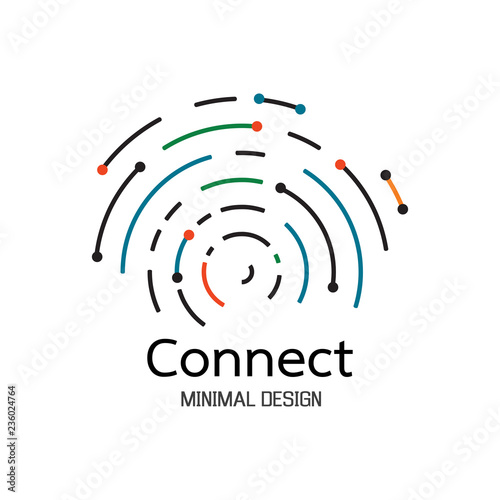 Abstract network connection. icon logo design. Vector Illustration