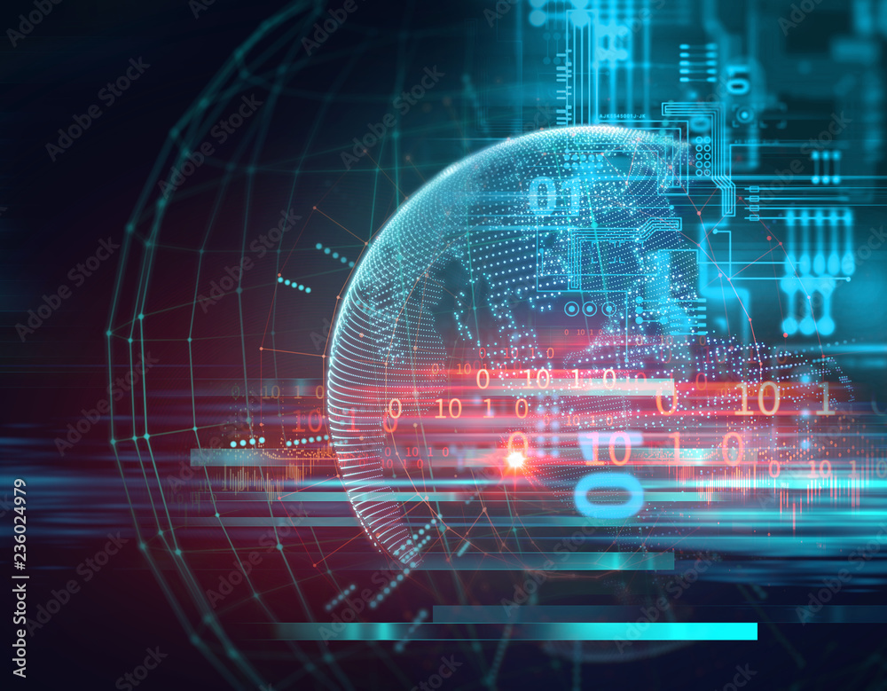 3d rendering of earth futuristic technology 3d rendering of earth futuristic technology