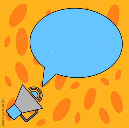 Design business Empty template isolated Minimalist graphic layout template for advertising . Blank Oval Outlined Speech Bubble Text Balloon Megaphone with Sound icon