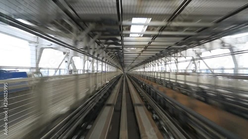 Tokyo monorail (Yurikamome line an automated guideway transit service operating along Tokyo Bay in Tokyo, Japan.

