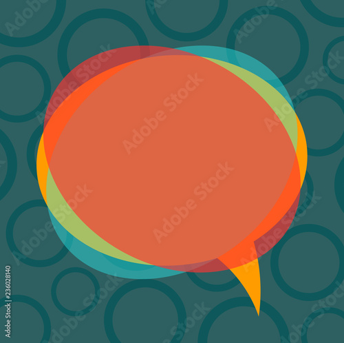 Design business Empty template isolated Minimalist graphic layout template for advertising . Blank Speech Bubble Vector and Stack of Transparent Circle Overlapping