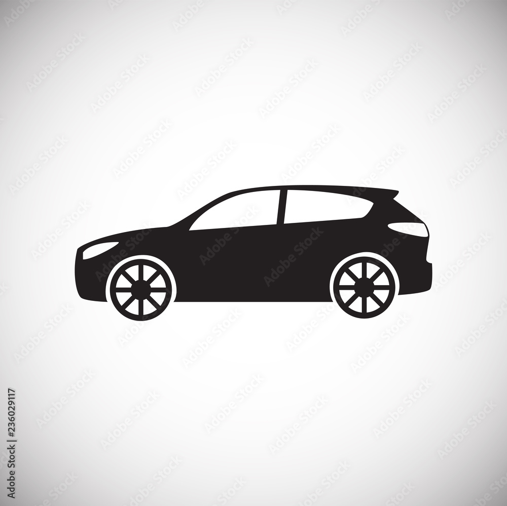 Car icon on white background for graphic and web design, Modern simple vector sign. Internet concept. Trendy symbol for website design web button or mobile app.