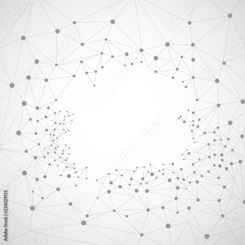 abstract of low poly connected dot and lines background  concept of digital technology connection