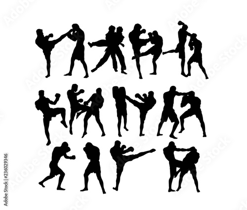 фотография Boxing  and Competition Silhouettes, art vector design