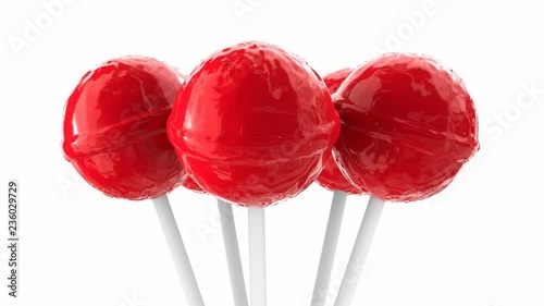 3D looping animation of the red lollipops, alpha matte is included