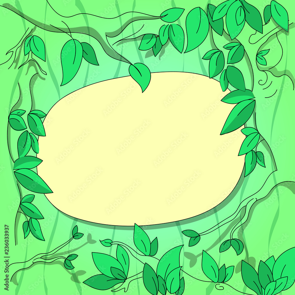Design business concept Business ad for website promotion banners empty social media ad. Tree Branches Scattered with Leaves Surrounding Blank Color Text Space