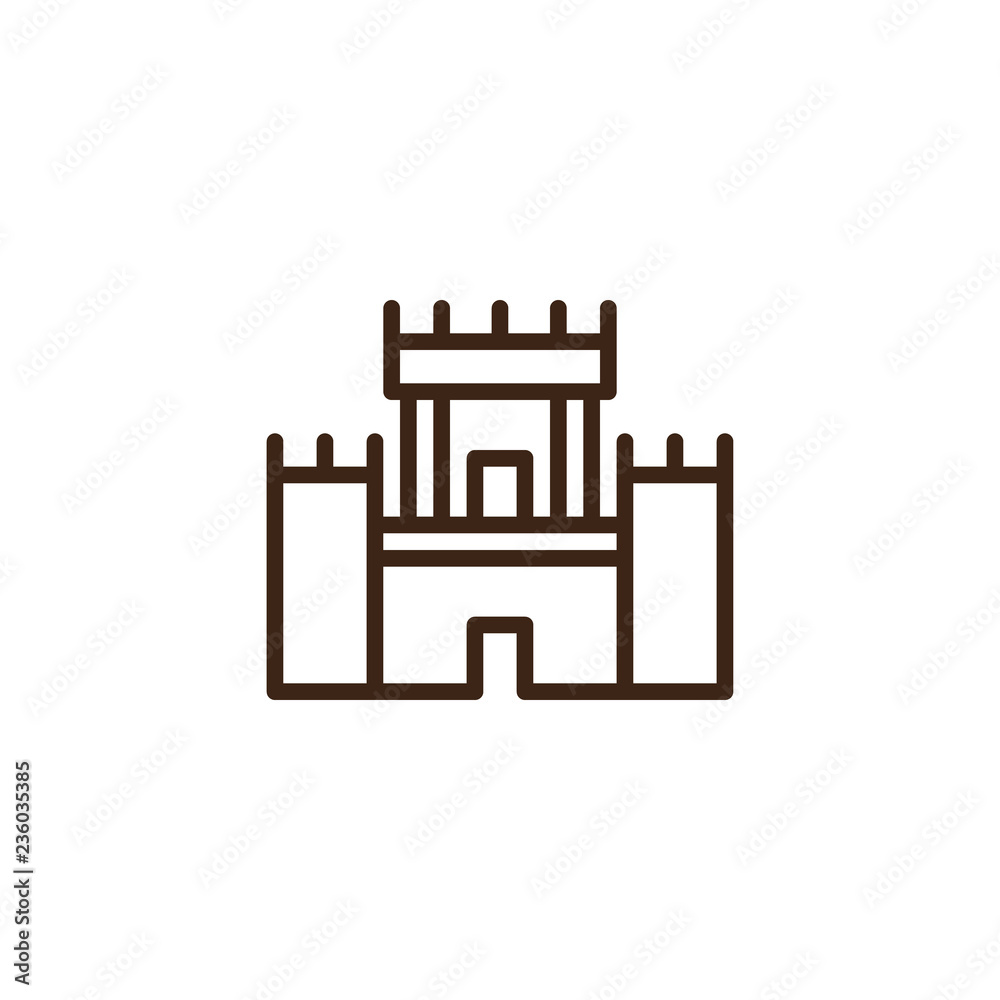 Castle fort filled outline icon, line vector sign, linear colorful pictogram isolated on white. Jewish monument symbol, logo illustration. Pixel perfect vector graphics Castle fort filled outline icon, line vector sign, linear colorful pictogram isolated on white. Jewish monument symbol, logo illustration. Pixel perfect vector graphics