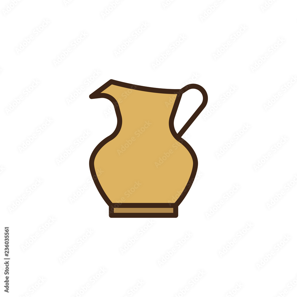 Hanukkah pitcher filled outline icon, line vector sign, linear colorful pictogram isolated on white. Hebrew oil pitcher symbol, logo illustration. Pixel perfect vector graphics