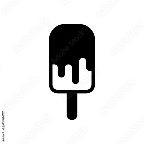 Ice lolly, eskimo on stick with chocolate, ice-cream. Simple ico