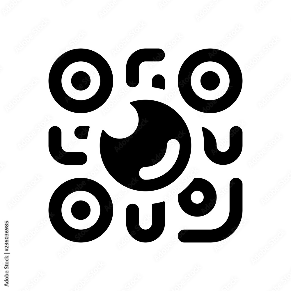 Fototapeta premium QR scanner, Scan by mobile camera, logo for app, icon with qrcod