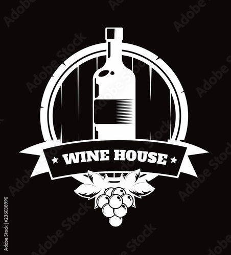 Premium wine club isolated monochrome emblem flat vector illustration on white background.