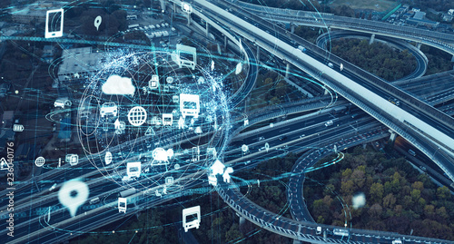 Fototapeta Naklejka Na Ścianę i Meble -  交通と技術