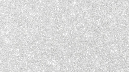Silver glitter background texture white sparkling shiny wrapping paper for Christmas holiday seasonal wallpaper decoration, greeting and wedding invitation card design element