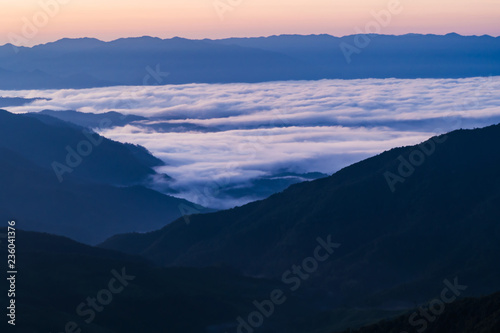 landscape of Mountain with Mist in Nan province Thailand