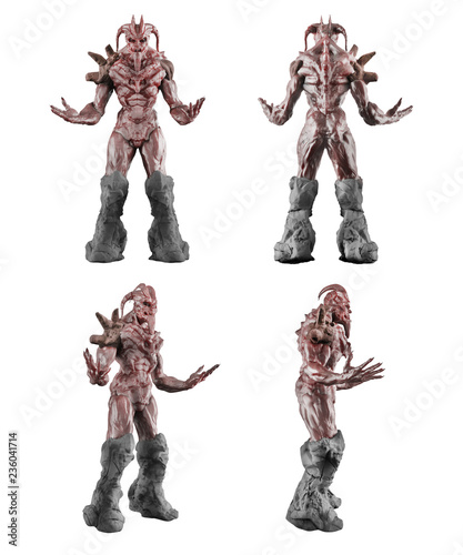 Hell demon fantasy creature fullsize character poses.