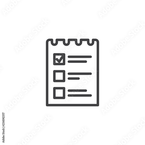 Shopping list outline icon. linear style sign for mobile concept and web design. Checklist simple line vector icon. Symbol, logo illustration. Pixel perfect vector graphics © alekseyvanin