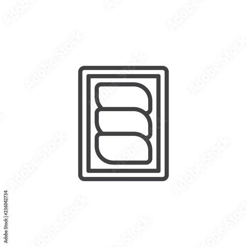 Meat fillet pack outline icon. linear style sign for mobile concept and web design. meat steak package simple line vector icon. Symbol, logo illustration. Pixel perfect vector graphics