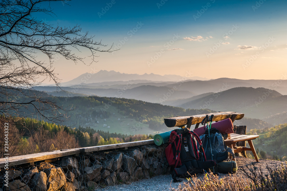 Przed zachodem słońca ,widok z okolic Bacówka nad Wierchomlą,Beskid Sądecki.