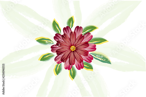 Fototapeta Naklejka Na Ścianę i Meble -  Red watercolor flower vector