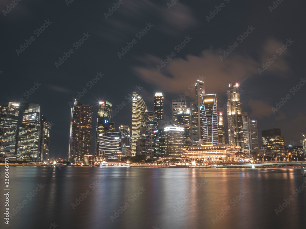 Singapore Skyline - Warm Night