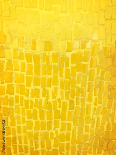 Gold yellow mosaic tiles for texture background, Abstract for background