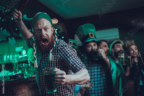 Man with friends celebrating a Saint Patrick's Day