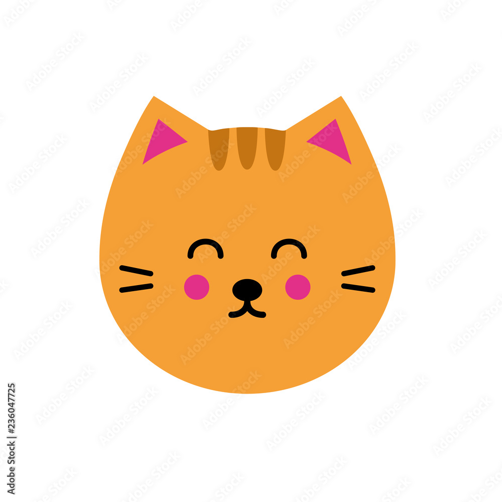 vector illustration with cat in flat style