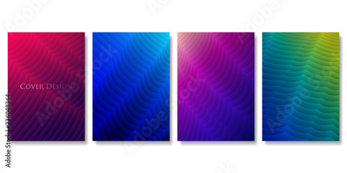 Set of Colorful Cover Templates. Abstract Three Dimensional Texture with Gradient Effect. Applicable for Web Background, Banners, Posters and Fliers. EPS 10 Vector.