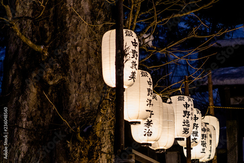 雪の茅葺屋根