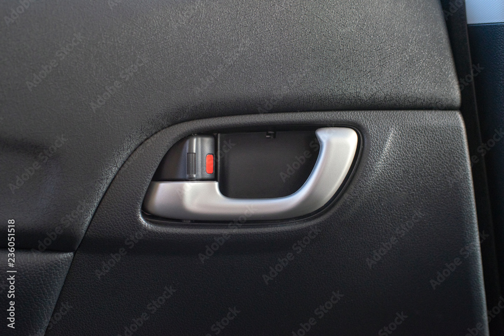 Close up of Car Door Handle and Lock.