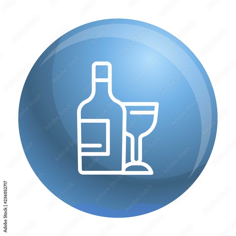 Wine bottle and glass icon. Outline wine bottle and glass vector icon for web design isolated on white background Wine bottle and glass icon. Outline wine bottle and glass vector icon for web design isolated on white background
