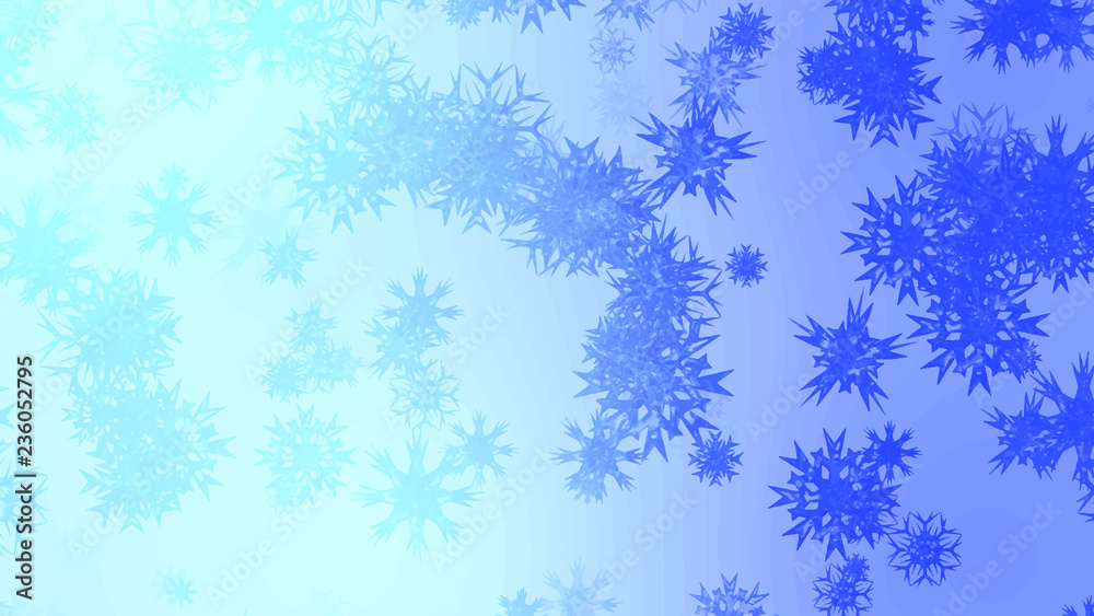 Abstract background with a variety of colorful snowflakes. Big and small. Abstract background with a variety of colorful snowflakes. Big and small.