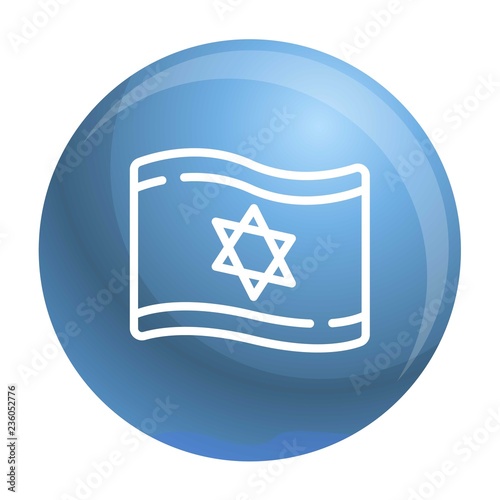 Israel flag icon. Outline israel flag vector icon for web design isolated on white background photo