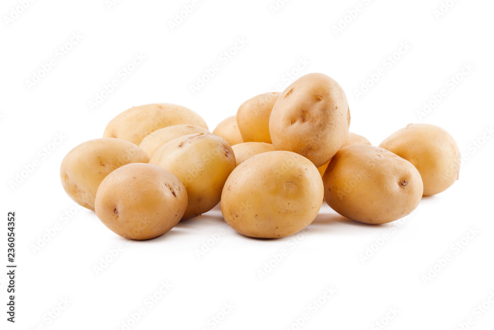 raw yellow potato isolated on white background raw yellow potato isolated on white background